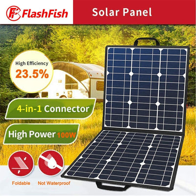 Flashfish 100W 18V Portable Solar Panel